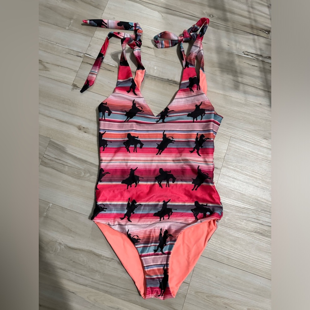 Western print swimsuit